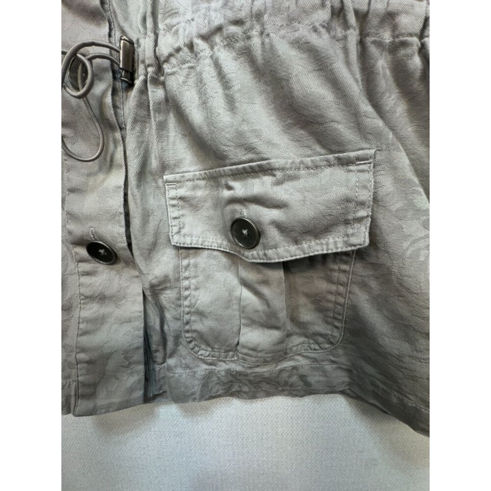 Chicos Womens Jacquard Utility Jacket Sze 3 Gray Drawstring Waist Travel - Picture 6 of 15